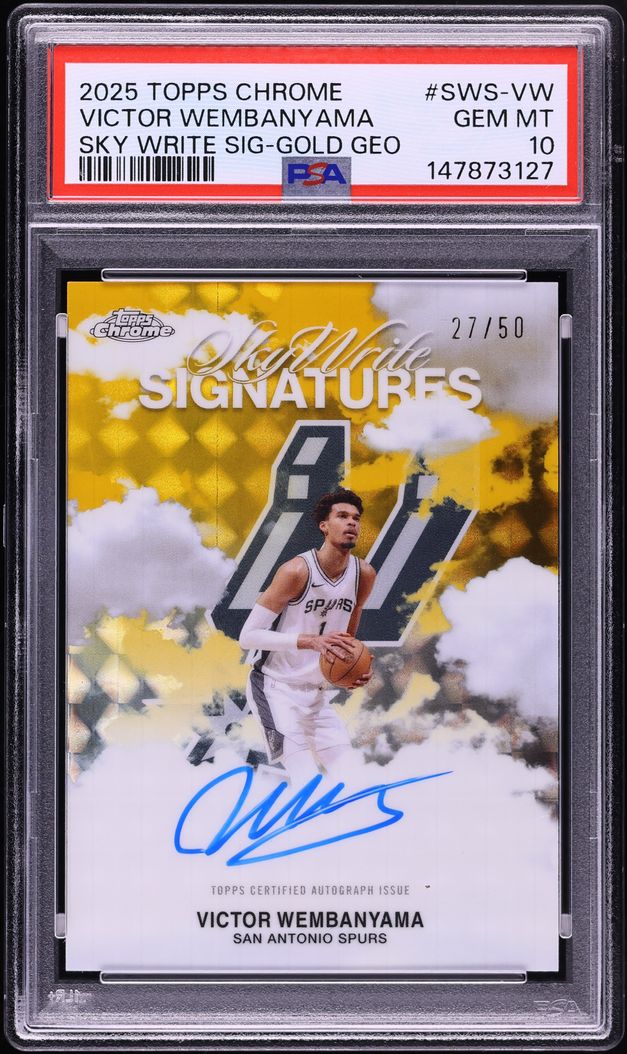 2025 Topps Chrome Sky Write Gold Geometric Victor Wembanyama AUTO /50 #SWS-VW PSA 10 GEM MINT