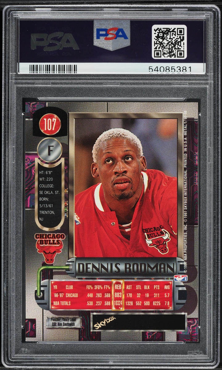 1997 Metal Universe Basketball Dennis Rodman #107 PSA 10 GEM MINT