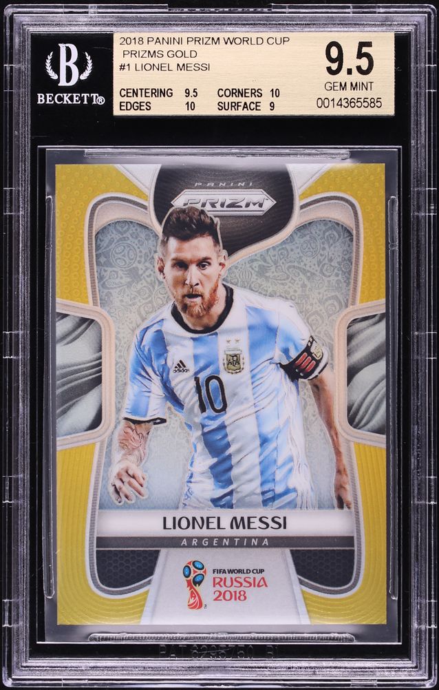 2018 Panini Prizm World Cup Gold Lionel Messi /10 #1 BGS 9.5 GEM MINT