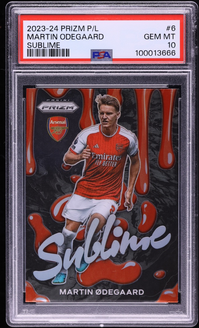 2023 Panini Prizm Premier League Sublime Martin Odegaard #6 PSA 10 GEM MINT