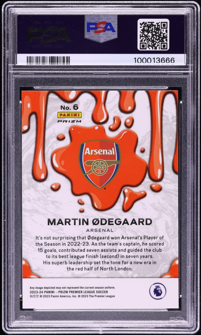 2023 Panini Prizm Premier League Sublime Martin Odegaard #6 PSA 10 GEM MINT