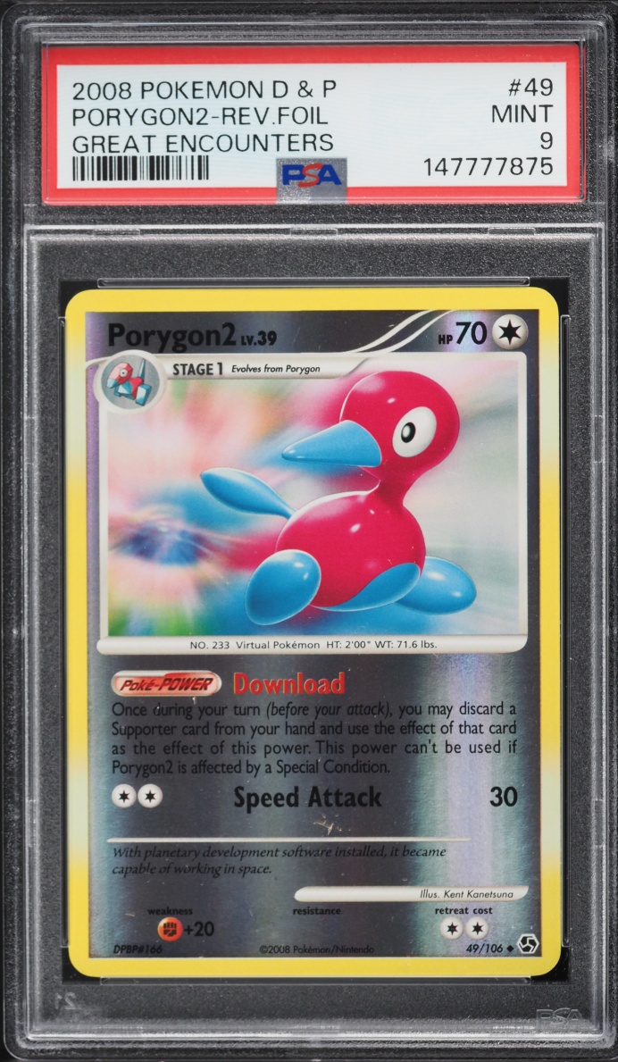 2008 Pokemon Diamond & Pearl Great Encounters Reverse Holo Porygon2 #49 PSA 9 MINT