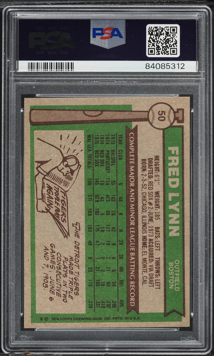 1976 Topps Fred Lynn #50 PSA 5 EX