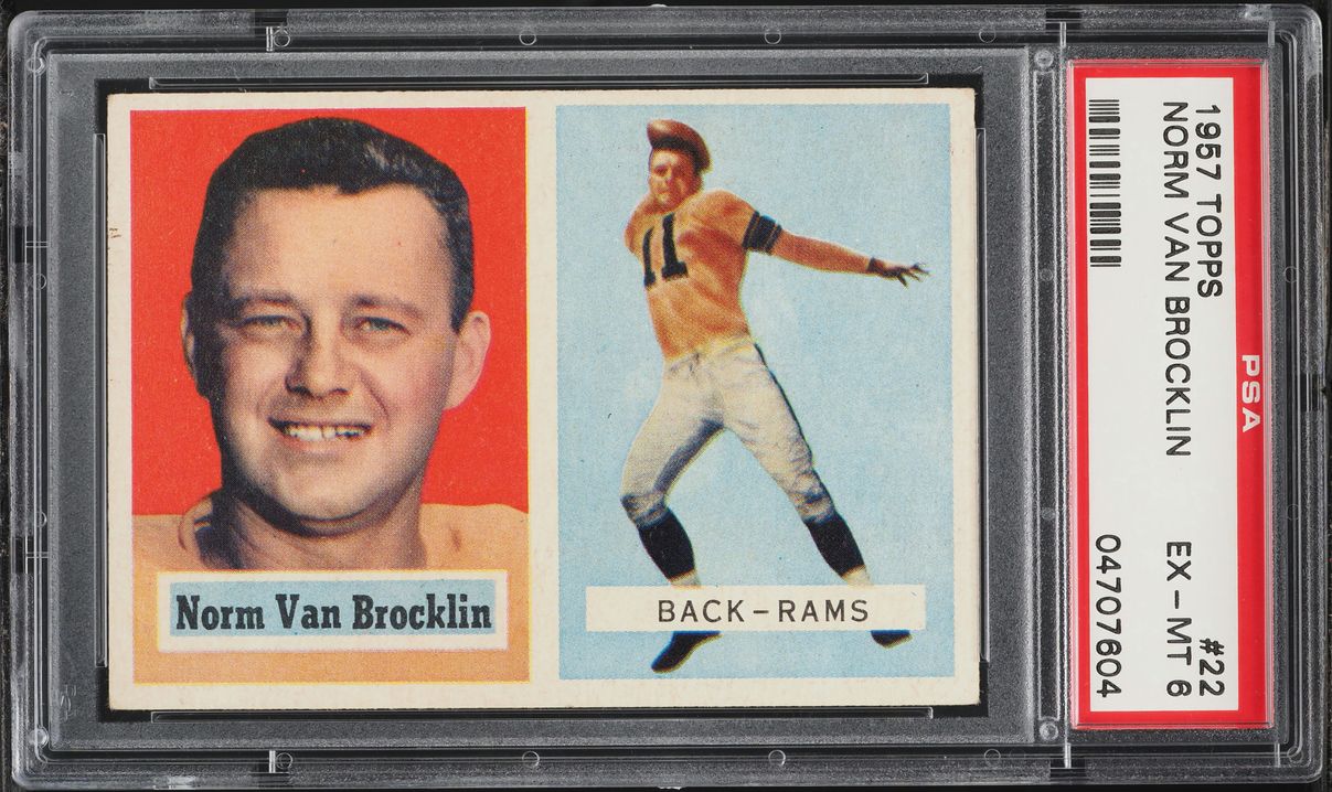 1957 Topps Football Norm Van Brocklin #22 PSA 6 EXMT