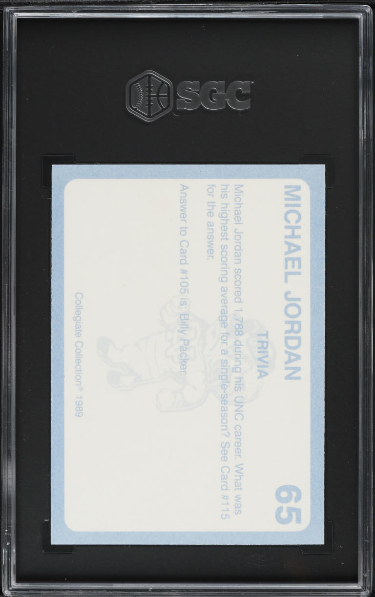1989 Collegiate Collection North Carolina Michael Jordan #65 SGC 9.5 MINT+