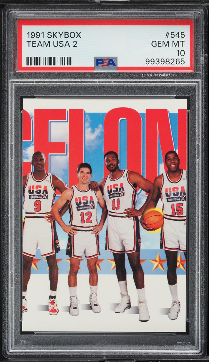 1991 Skybox USA Team 2 Michael Jordan Malone Stockton Magic #545 PSA 10 GEM MINT