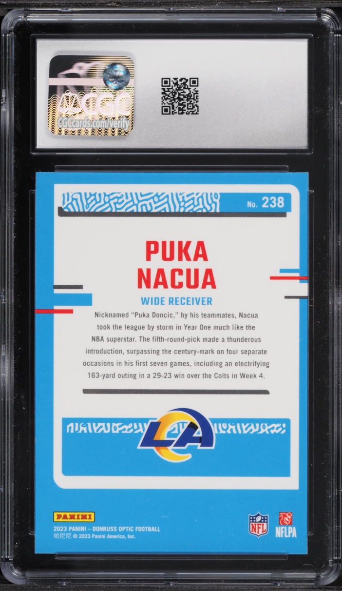 2023 Donruss Optic Puka Nacua ROOKIE #238 CGC 8 NM-MT