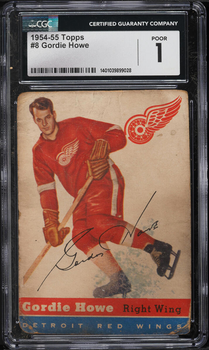 1954 Topps Hockey Gordie Howe #8 CGC 1 PR