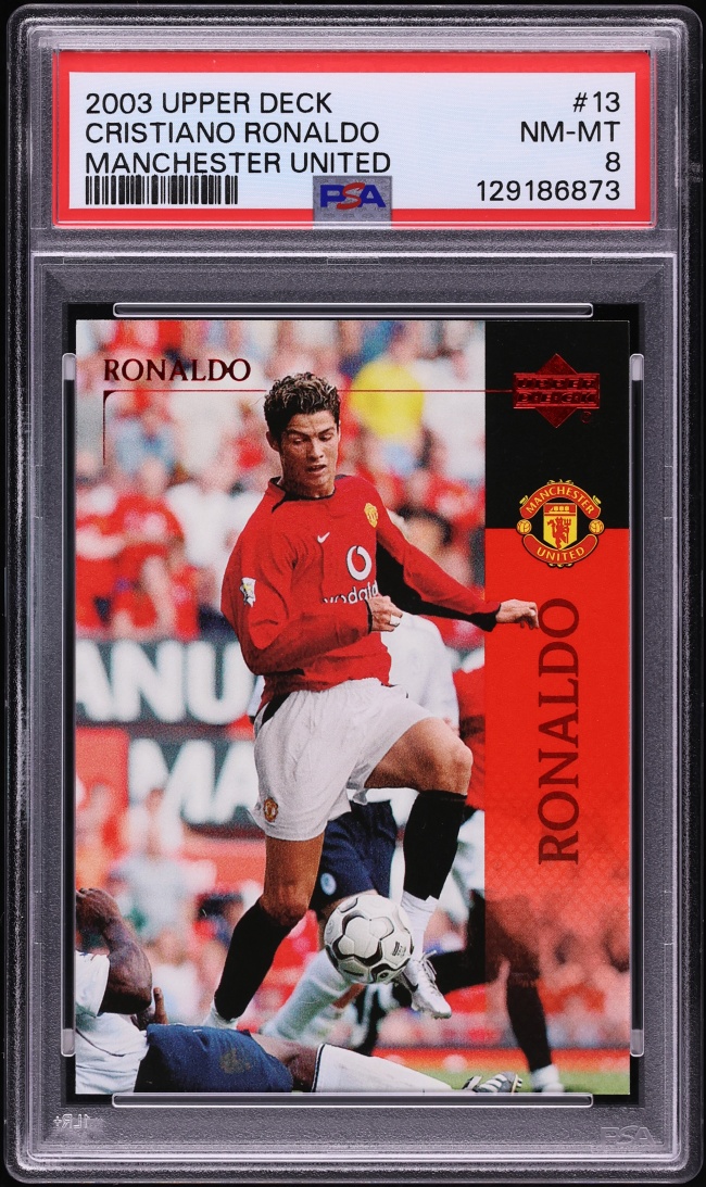 2003 Upper Deck Manchester United Cristiano Ronaldo ROOKIE #13 PSA 8 NM-MT