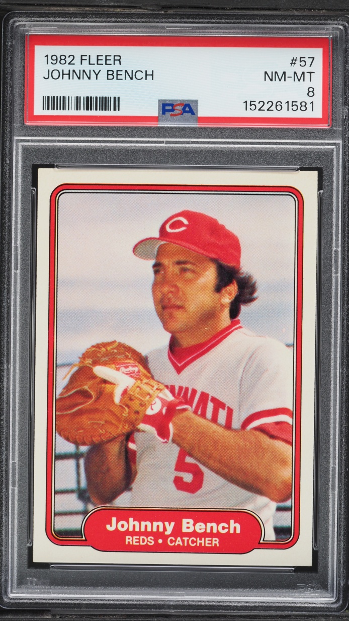 1982 Fleer Johnny Bench #57 PSA 8 NM-MT