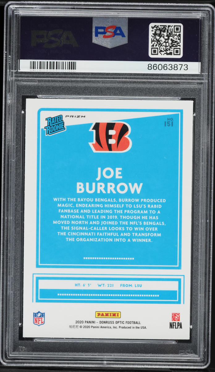 2020 Donruss Optic Pink Joe Burrow ROOKIE #151 PSA 10 GEM MINT