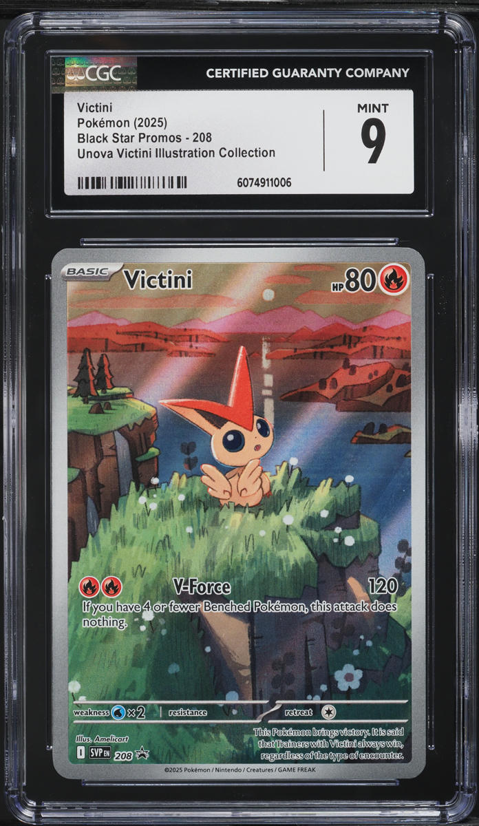 2025 Pokemon SV Black Star Promo Illustration Collection Victini #208 CGC 9 MINT