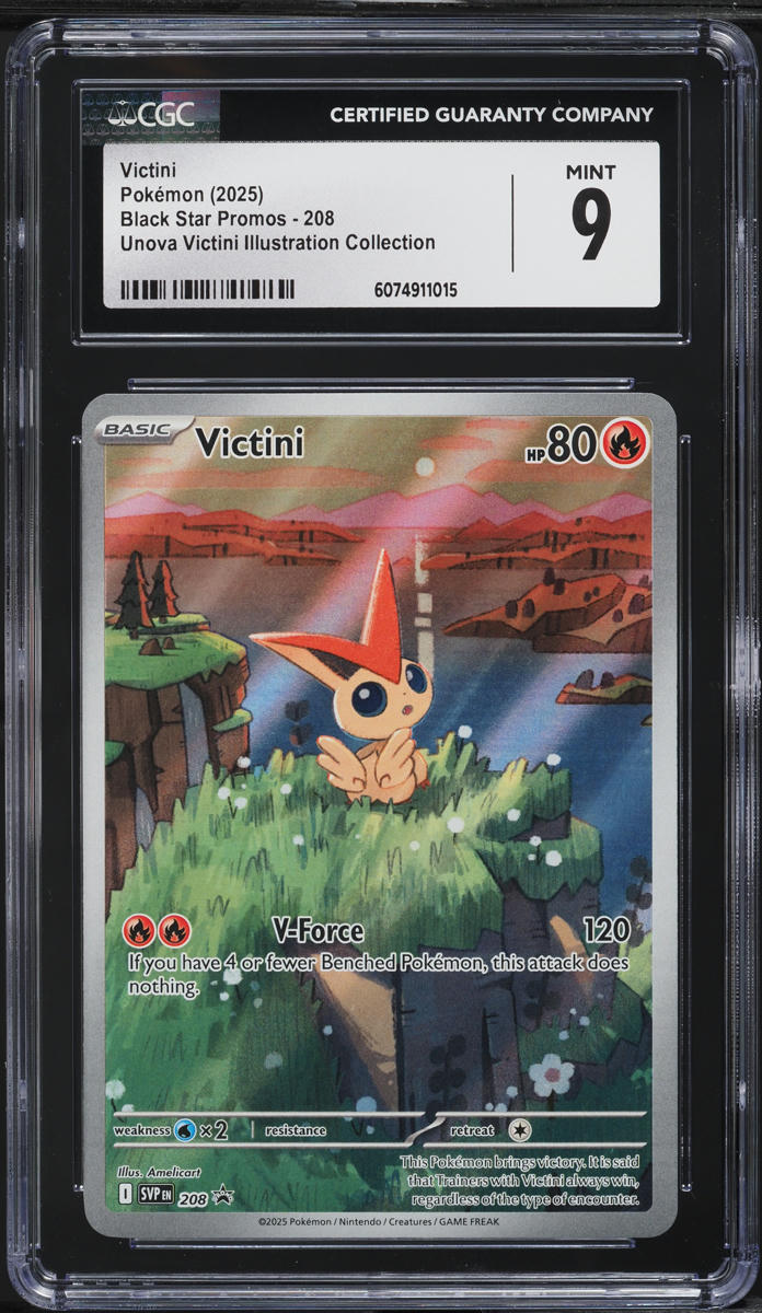 2025 Pokemon SV Black Star Promo Illustration Collection Victini #208 CGC 9 MINT