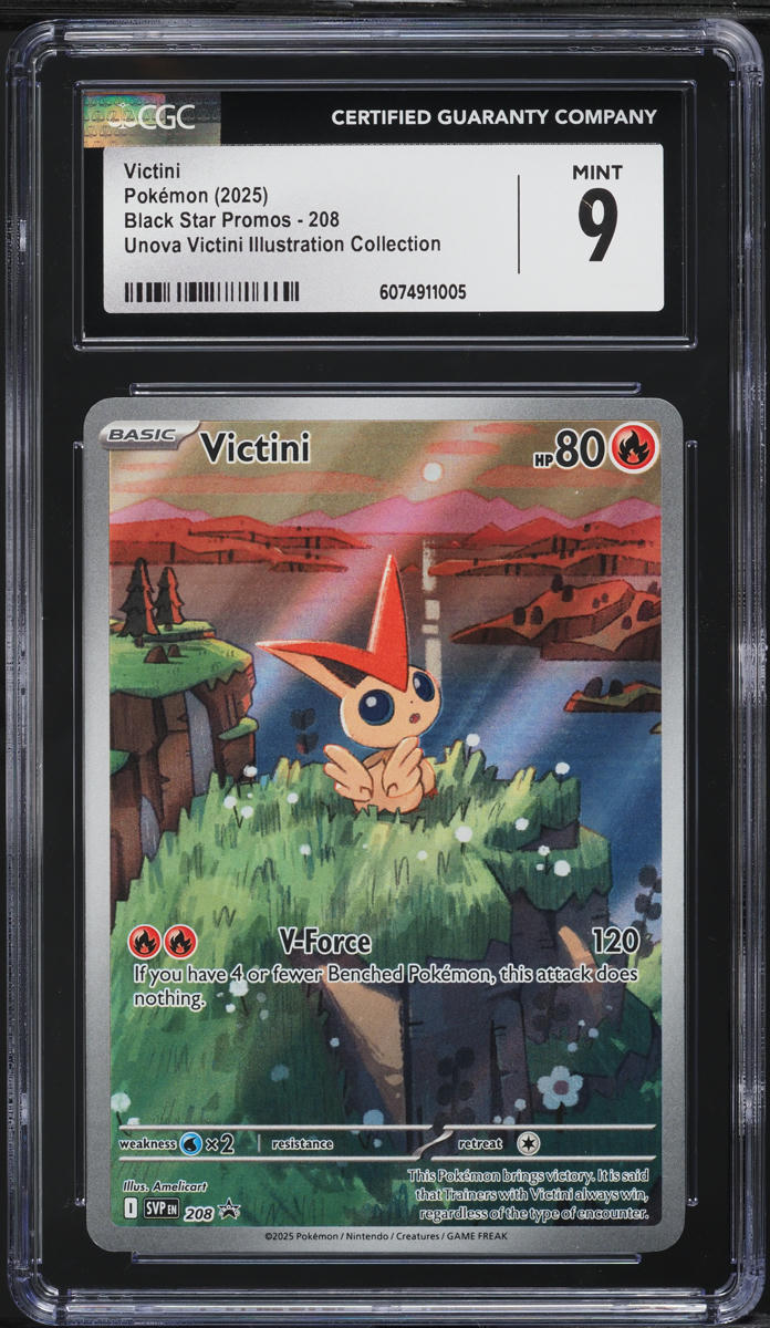 2025 Pokemon SV Black Star Promo Illustration Collection Victini #208 CGC 9 MINT