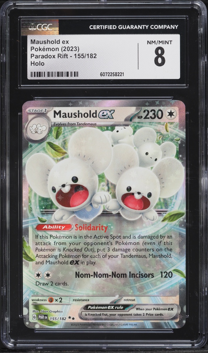 2023 Pokemon Scarlet & Violet Paradox Rift Holo Maushold ex #155 CGC 8 NM-MT