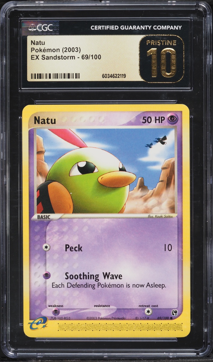 2003 Pokemon EX Sandstorm Natu #69 CGC 10 PRISTINE