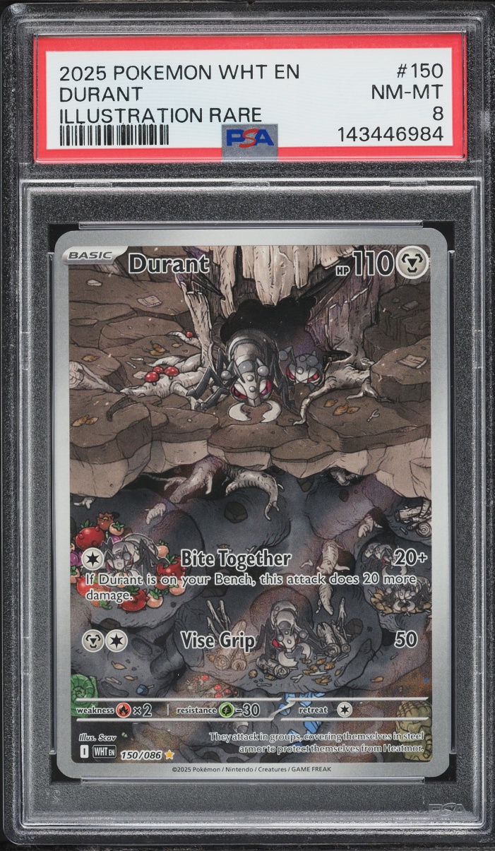 2025 Pokemon Scarlet & Violet White Flare IR Durant #150 PSA 8 NM-MT
