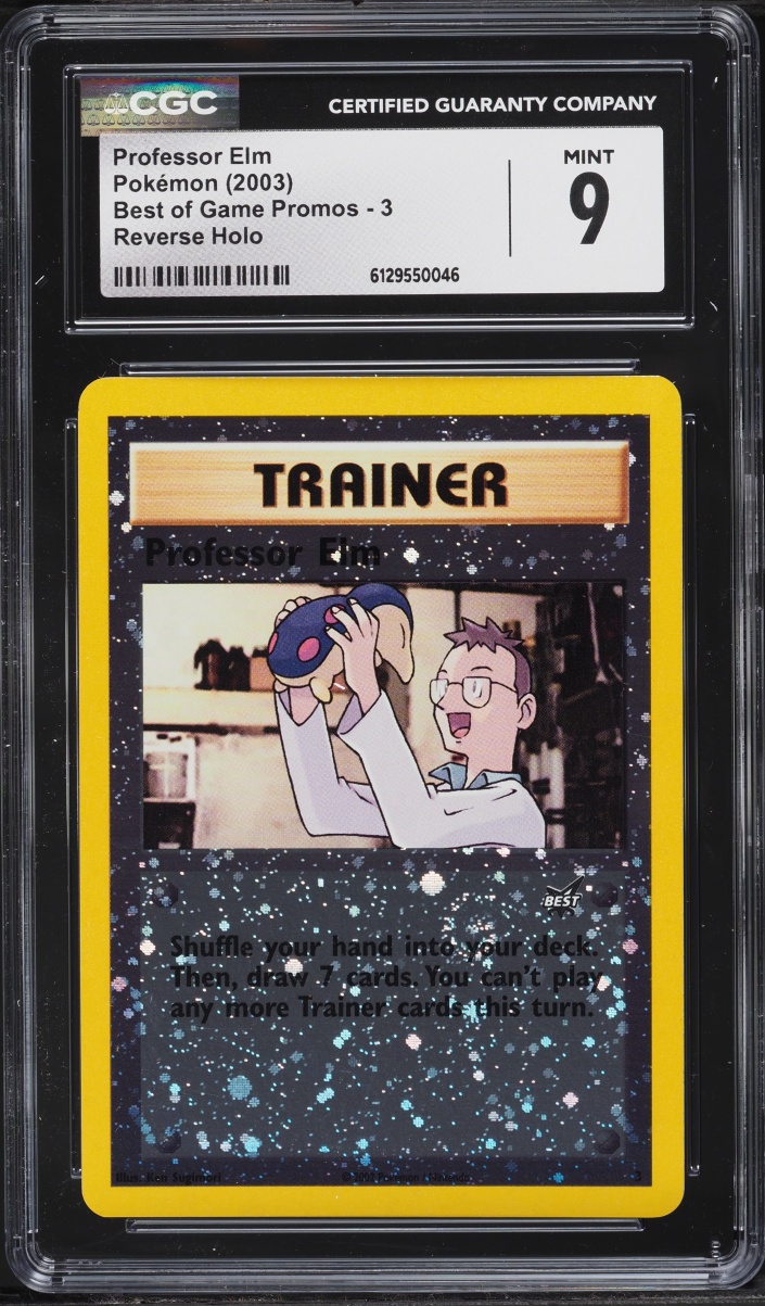 2003 Pokemon Best Of Game Promo Reverse Holo Professor Elm #3 CGC 9 MINT