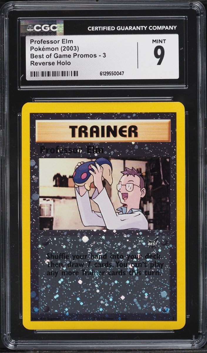 2003 Pokemon Best Of Game Promo Reverse Holo Professor Elm #3 CGC 9 MINT