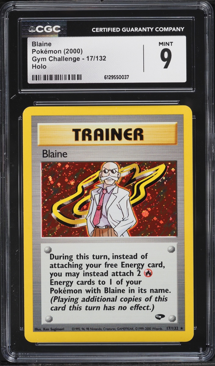 2000 Pokemon Gym Challenge Holo Blaine #17 CGC 9 MINT