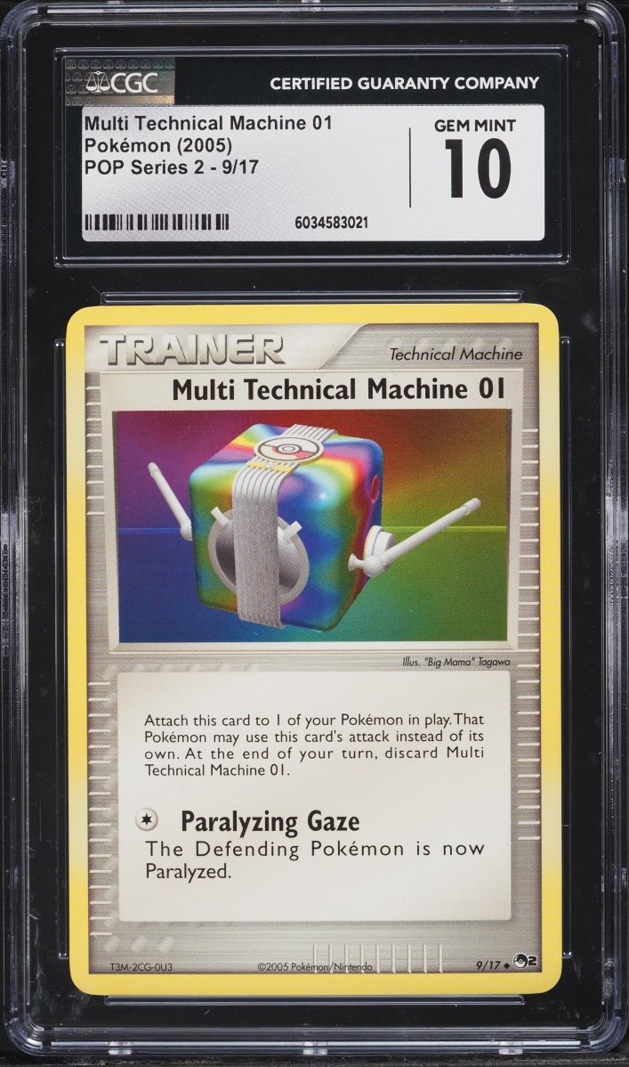 2005 Pokemon Pop Series 2 Multi Technical Machine 01 #9 CGC 10 GEM MINT