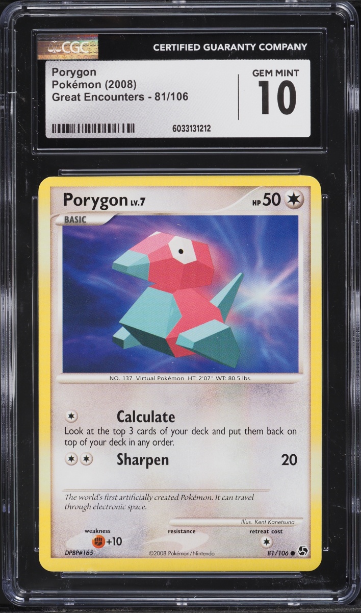 2008 Pokemon Diamond & Pearl Great Encounters Porygon #81 CGC 10 GEM MINT