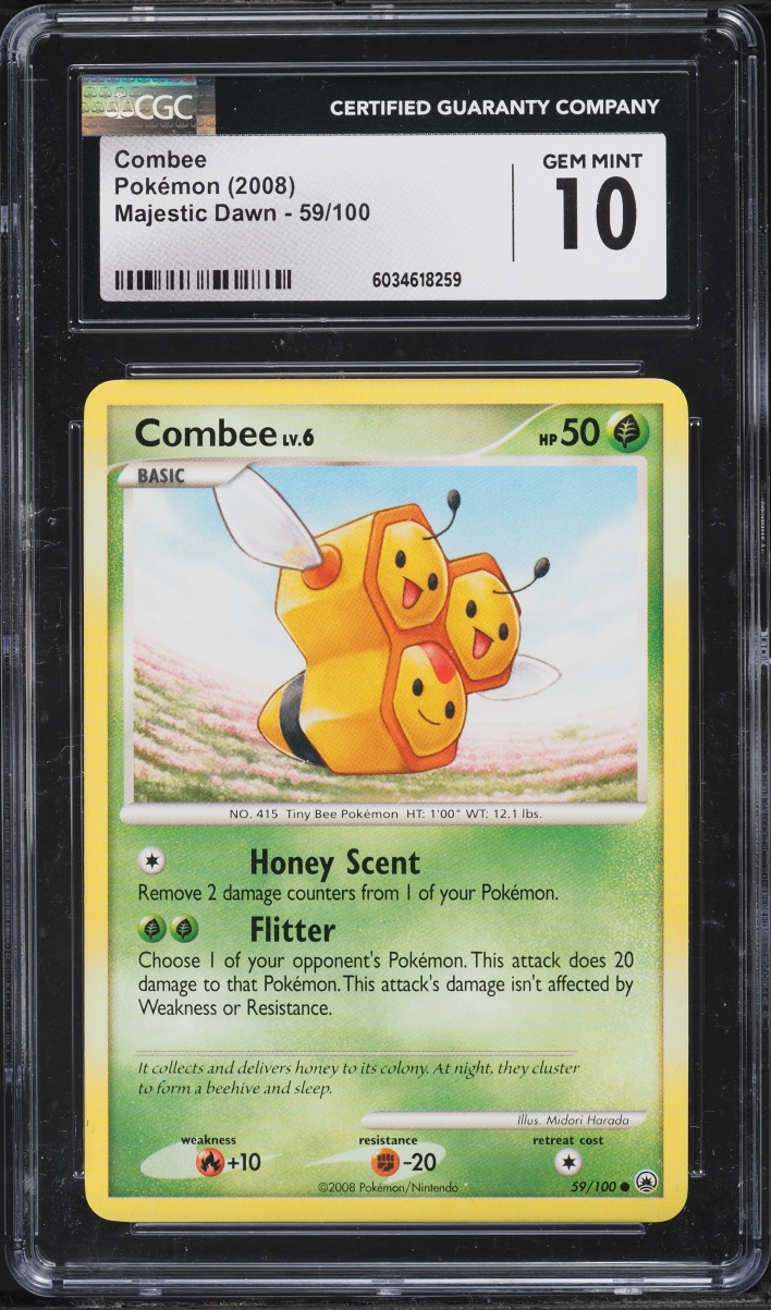 2008 Pokemon Majestic Dawn Combee #59 CGC 10 GEM MINT