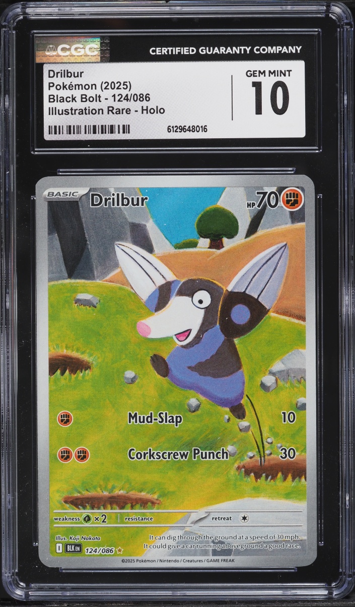 2025 Pokemon Scarlet & Violet Black Bolt IR Drilbur #124 CGC 10 GEM MINT