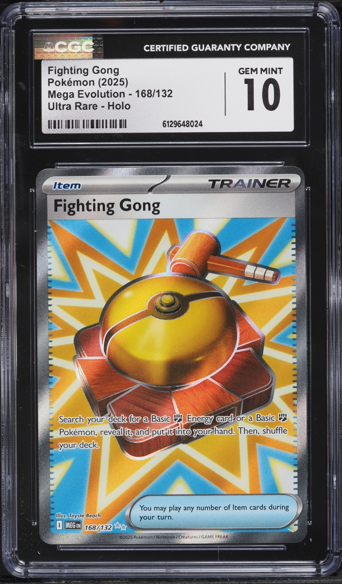2025 Pokemon Mega Evolution Full Art Fighting Gong #168 CGC 10 GEM MINT