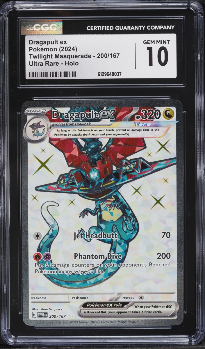 2024 Pokemon Scarlet & Violet Twilight Masquerade Full Art Dragapult ex #200 CGC 10 GEM MINT