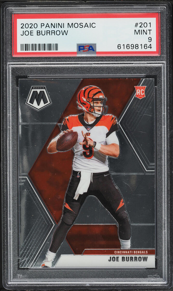 2020 Panini Mosaic Joe Burrow ROOKIE #201 PSA 9 MINT