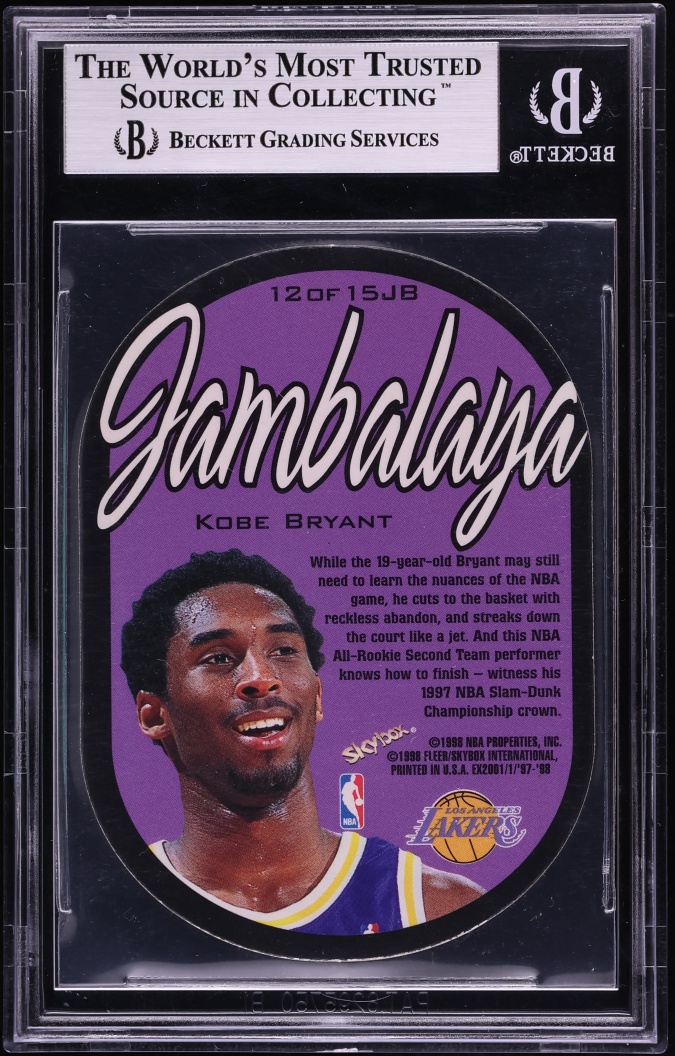 1997 Skybox E-X2001 Jambalaya Die-Cut Kobe Bryant #12 BGS 9 MINT - Photo 2
