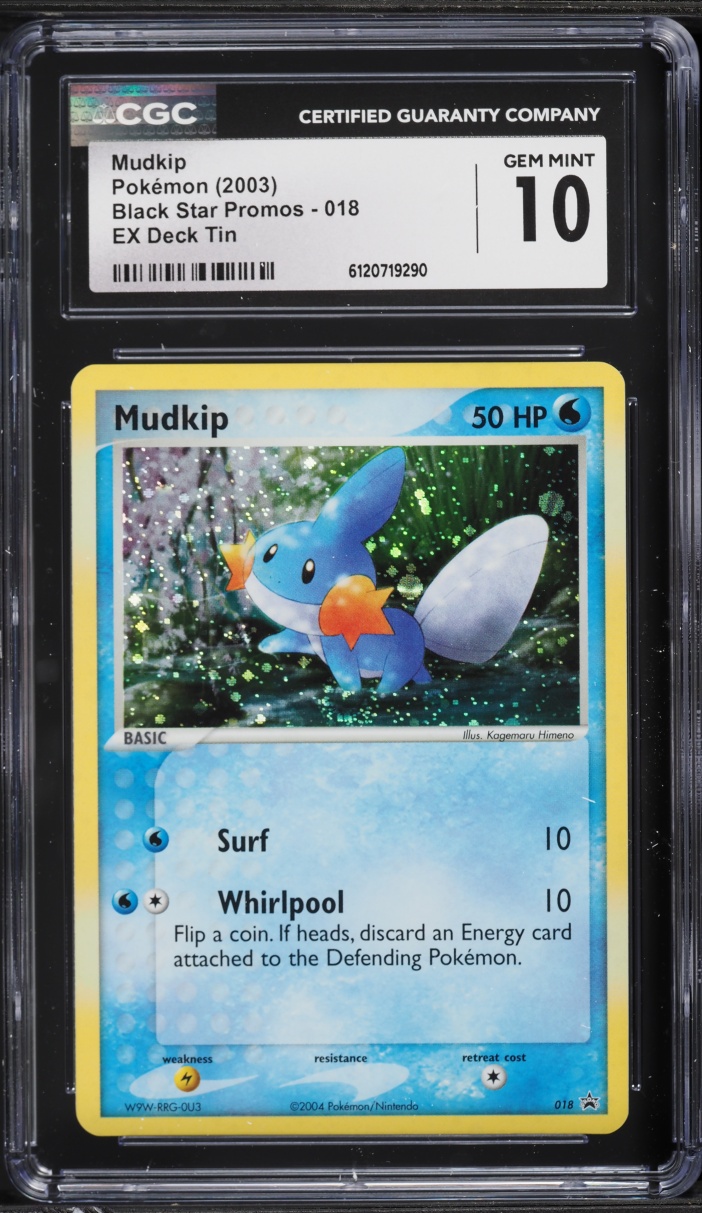2003 Pokemon Black Star Promos EX Deck Tin Mudkip #018 CGC 10 GEM MINT