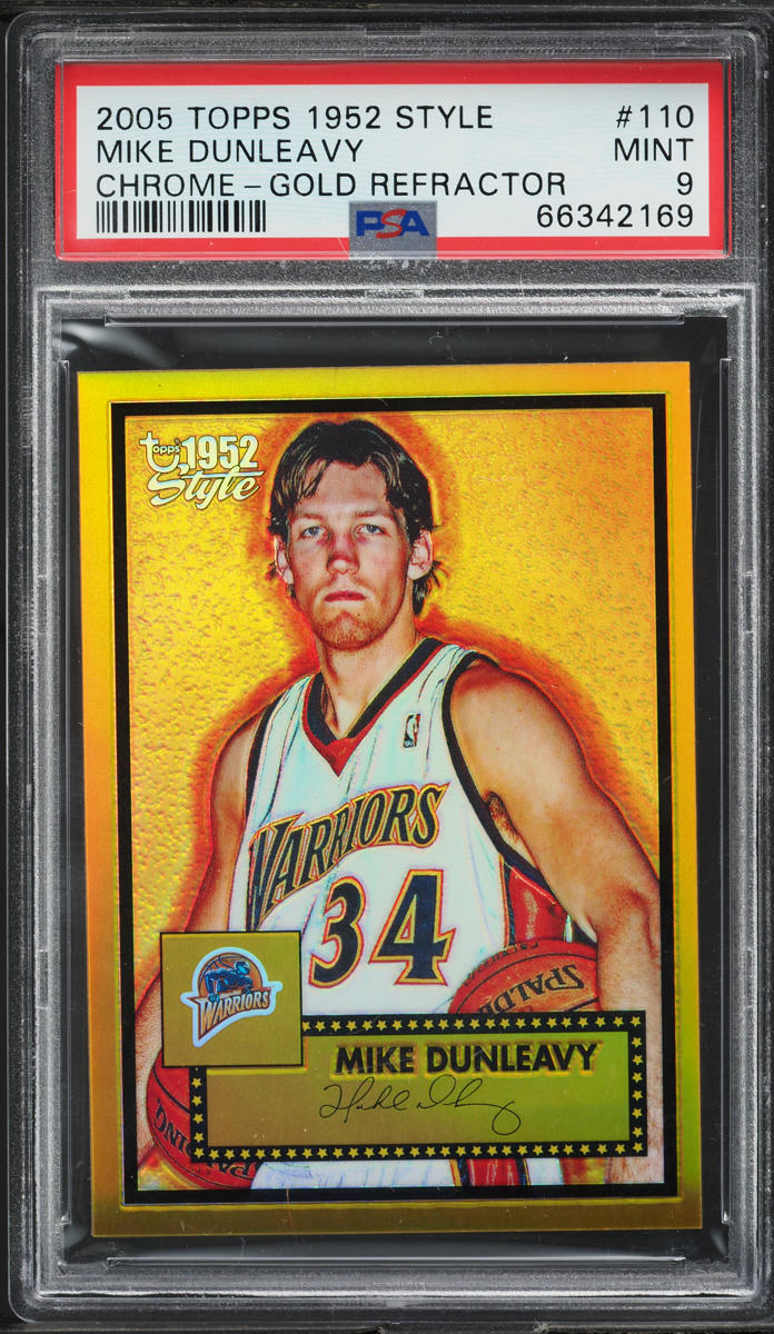 2005 Topps '52 Style Chrome Gold Refractor Mike Dunleavy /25 #110 PSA 9 MINT