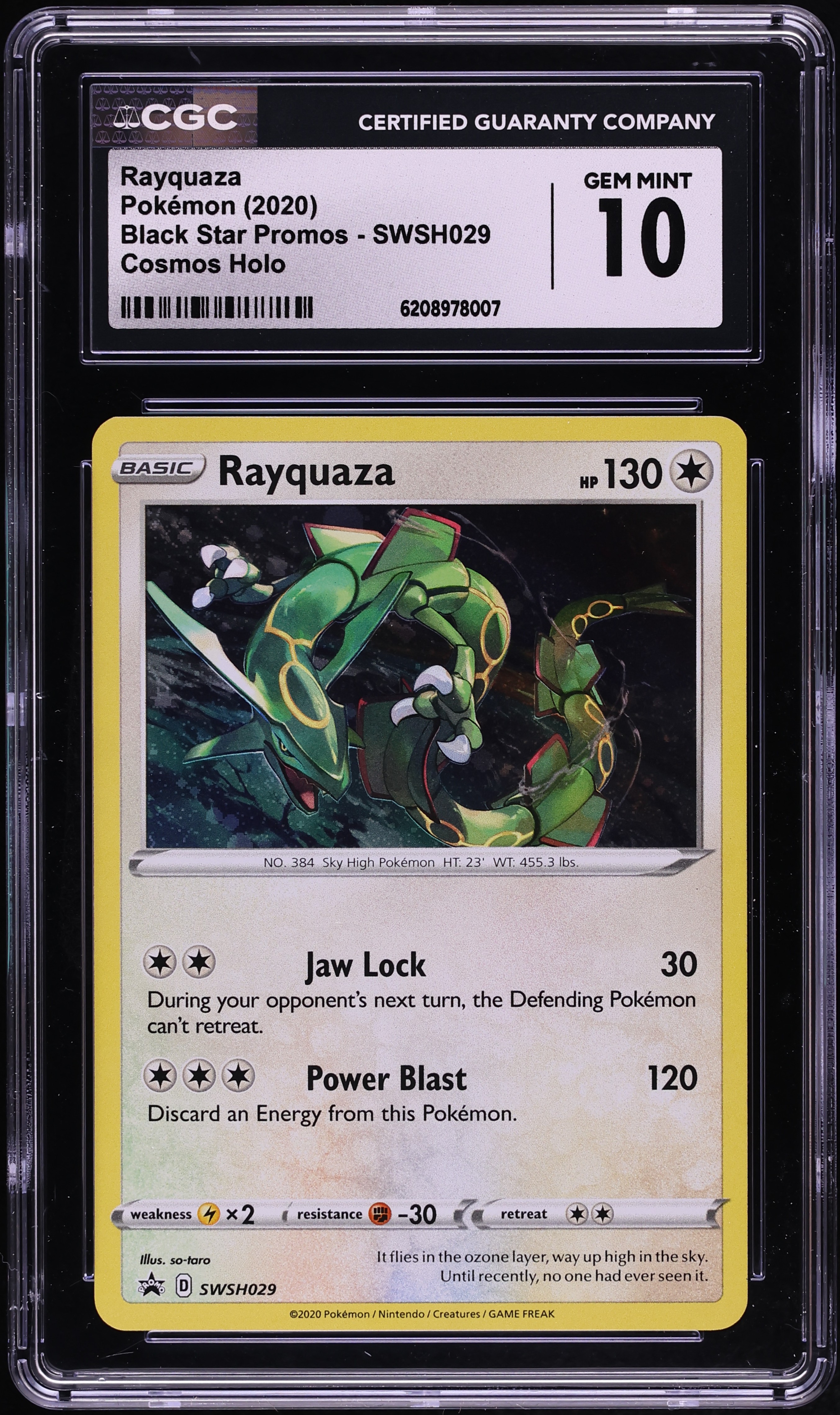 2020 Pokemon Sword & Shield Promo Cosmos Holo Rayquaza #SWSH029 CGC 10 GEM MINT
