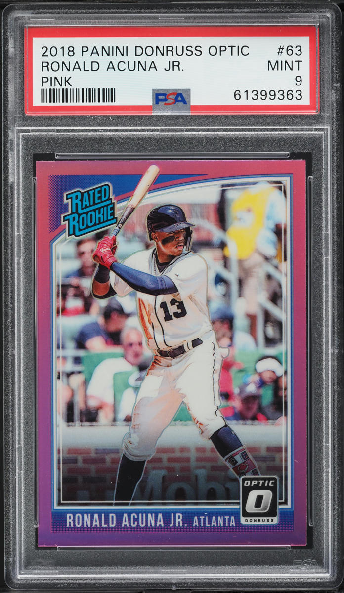 2018 Donruss Optic Pink Ronald Acuna Jr. ROOKIE #63 PSA 9 MINT