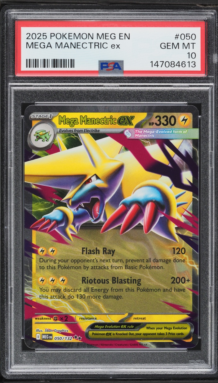 2025 Pokemon Mega Evolution Holo Mega Manectric EX #50 PSA 10 GEM MINT