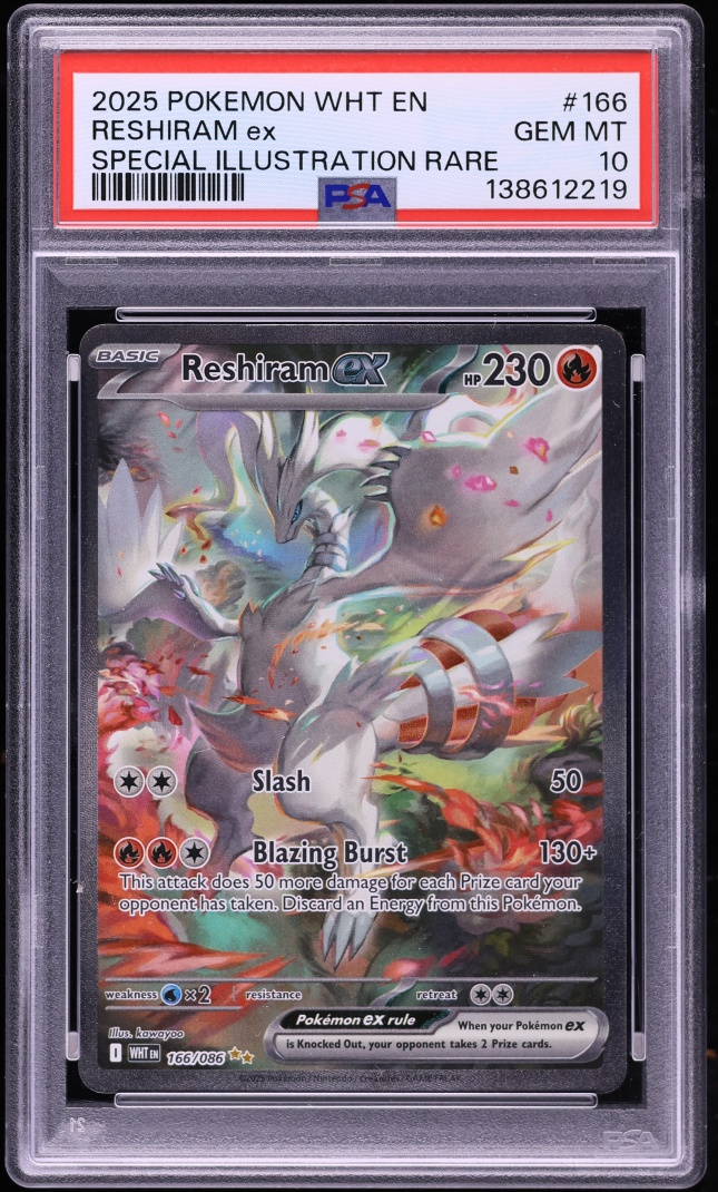 2025 Pokemon Scarlet & Violet White Flare SIR Reshiram ex #166 PSA 10 GEM MINT