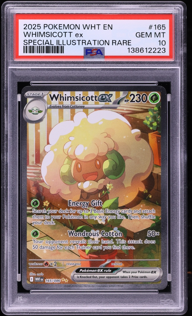 2025 Pokemon Scarlet & Violet White Flare SIR Whimsicott ex #165 PSA 10 GEM MINT