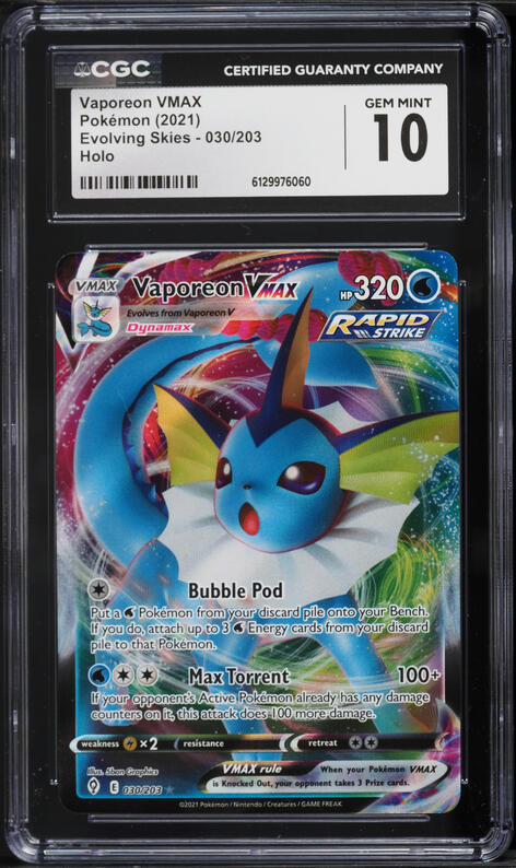 2021 Pokemon Japanese SWSH Eevee Heroes VMAX Vaporeon VMAX #2 CGC
