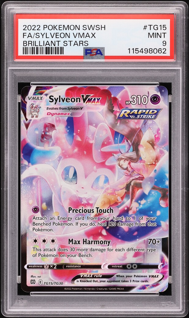 2022 Pokemon SWSH Brilliant Stars Full Art Sylveon VMAX #TG15 PSA 9 MINT