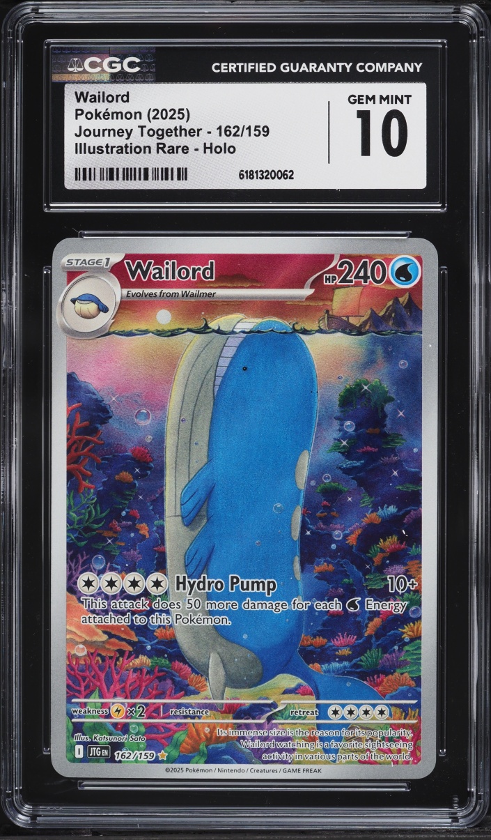 2025 Pokemon Scarlet & Violet Journey Together IR Wailord #162 CGC 10 GEM MINT