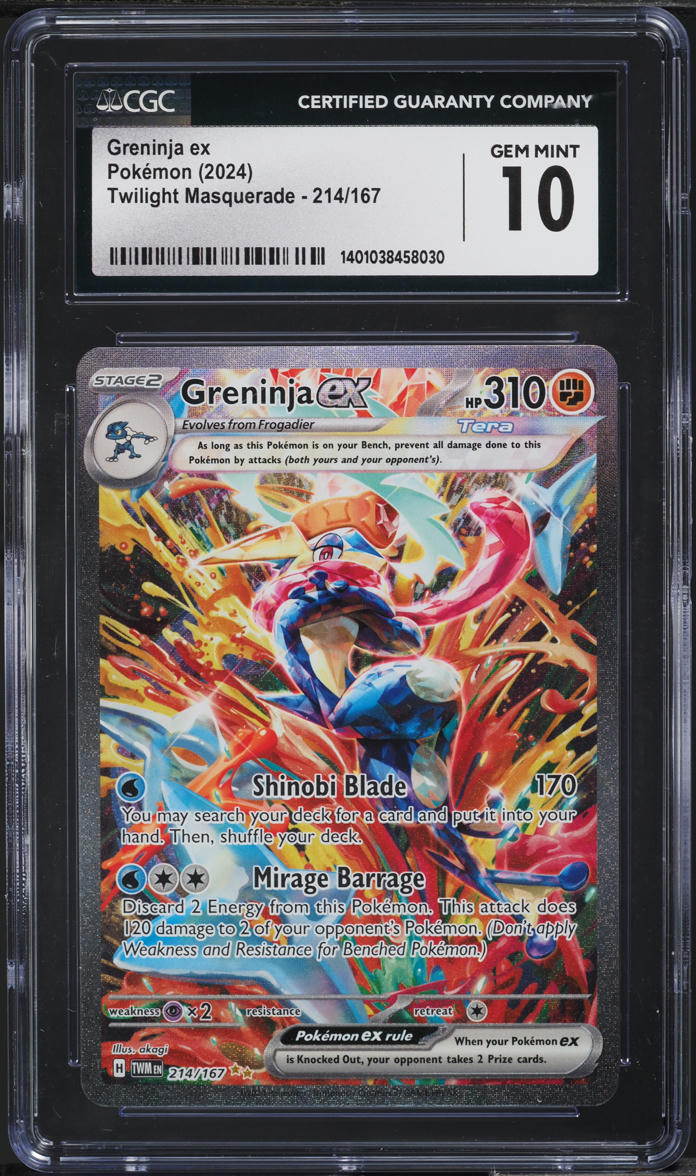 2024 Pokemon Scarlet & Violet Twilight Masquerade Greninja ex #214 CGC 10 GEM