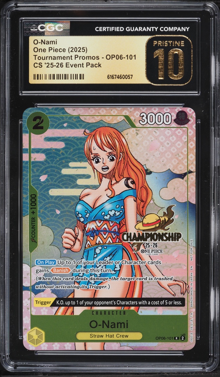 2025 One Piece Tournament Promo Event Pack Alt Art O-Nami #OP06-101 CGC 10 PRISTINE