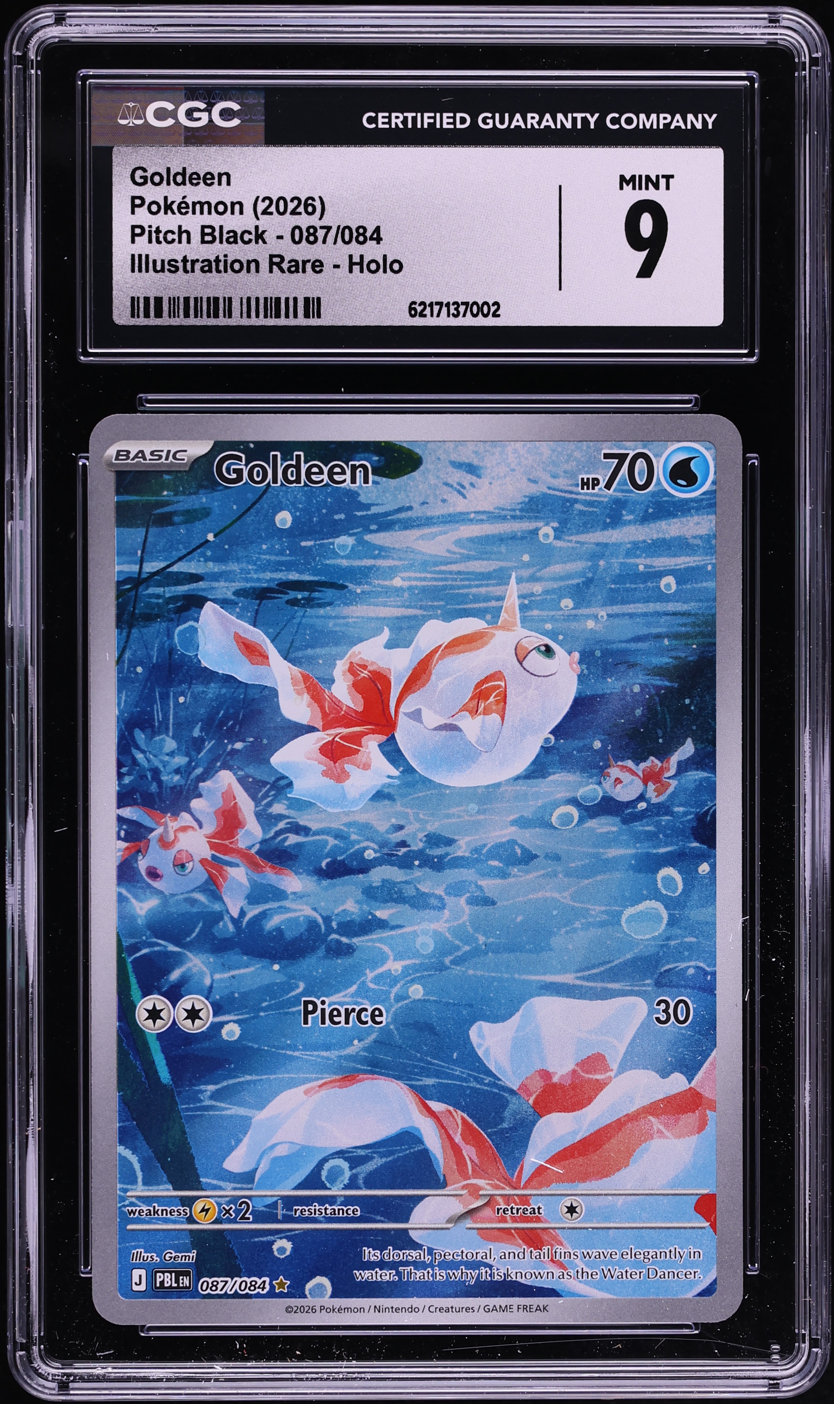 2026 Pokemon Mega Evolution Pitch Black IR Goldeen #87 CGC 9 MINT