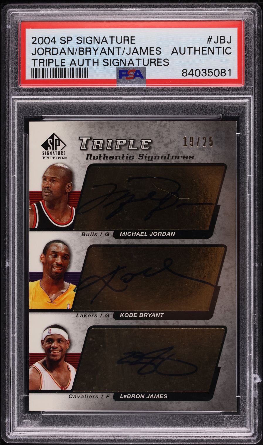 2004 SP Sign Triple Michael Jordan Kobe Bryant LeBron James AUTO