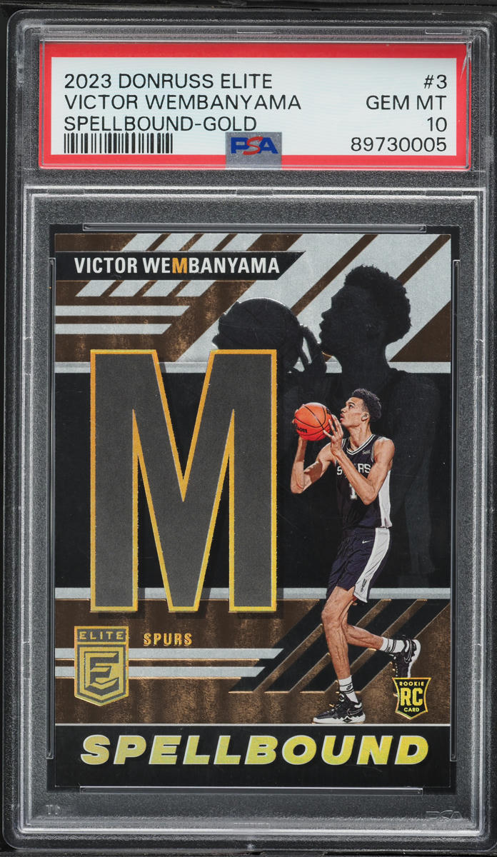 2023 Donruss Elite Spellbound Gold Victor Wembanyama ROOKIE /10 #3 PSA 10 GEM