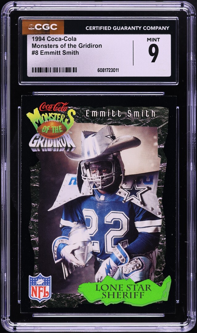 1994 Coca-Cola Monsters Of The Gridiron Emmitt Smith #8 CGC 9 MINT