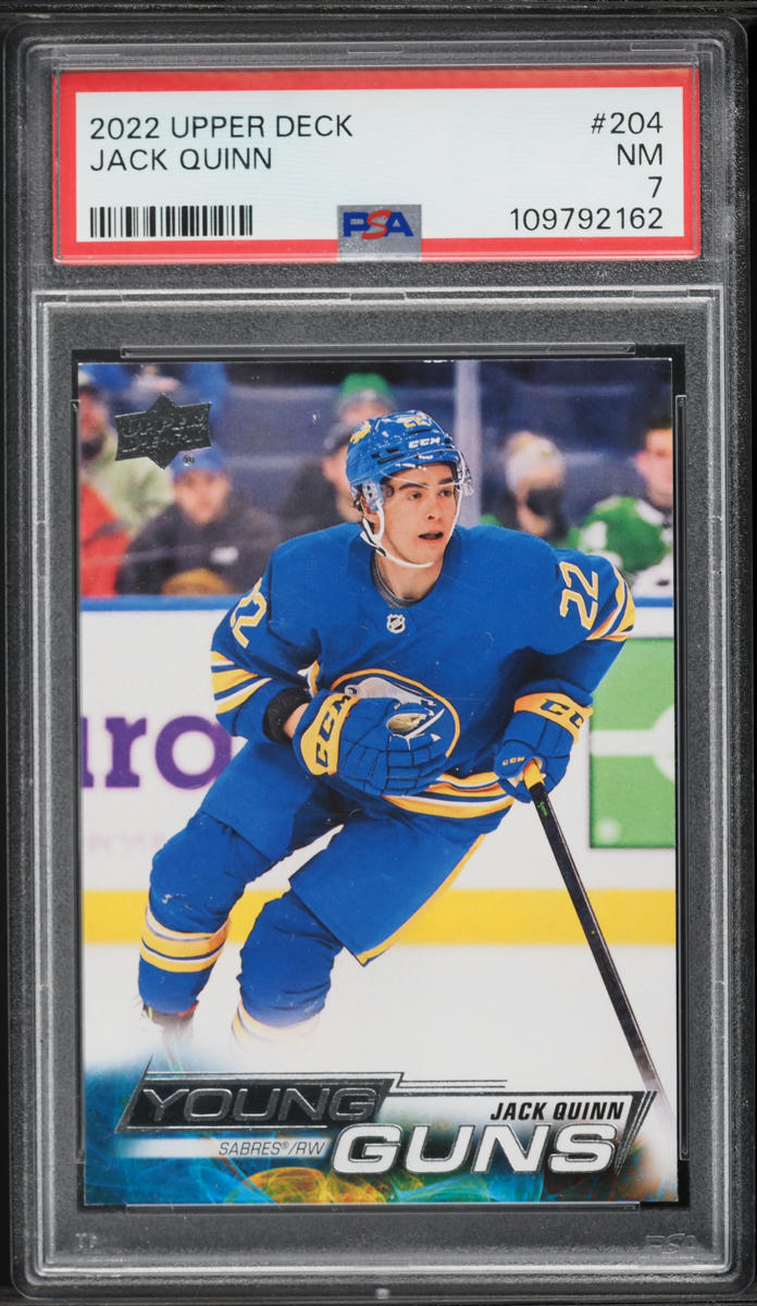2022 Upper Deck Young Guns Jack Quinn ROOKIE #204 PSA 7 NRMT - Photo 1