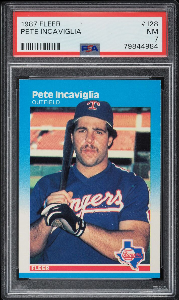 1987 Fleer Pete Incaviglia ROOKIE #128 PSA 7 NRMT